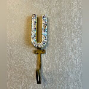 Anthro Liberty Ceramic Wall Hook - Letter U